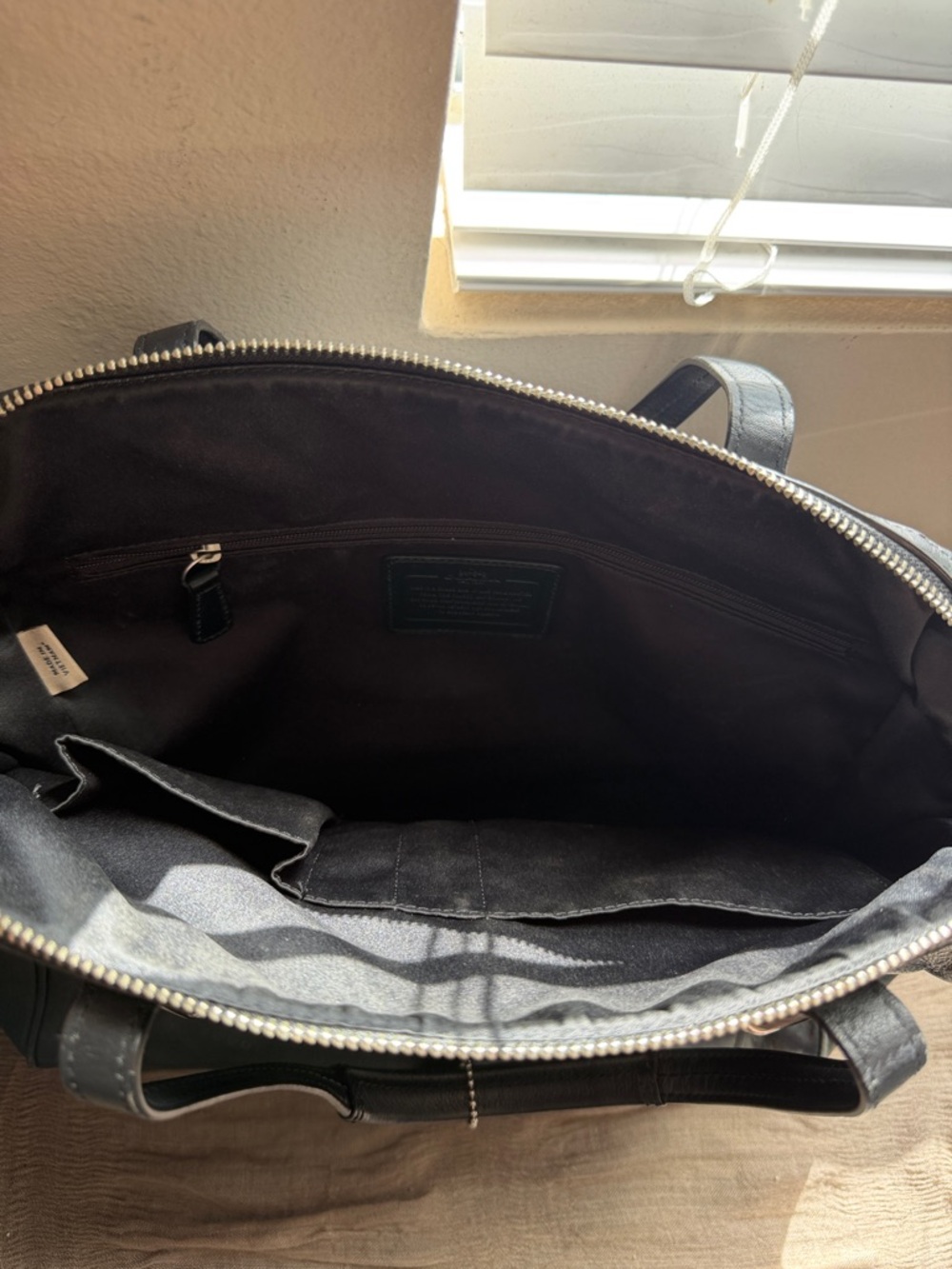 Coach Black Leather Top-handle Tote - Picture 5 of 6